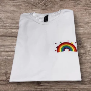 Embroidered LGBTQ Rainbow Pride Shirt: Unisex T-Shirt, Sweatshirt, or Hoodie