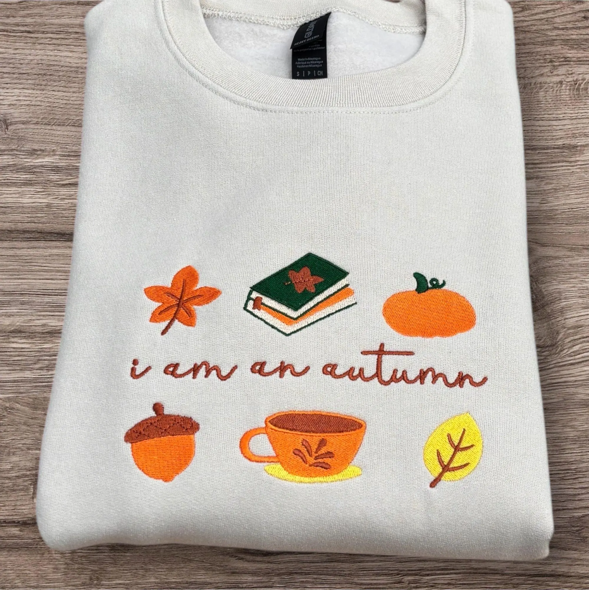 Embroidered "I am an Autumn" Sweatshirt: Cosy Crew Neck Jumper - Image 3