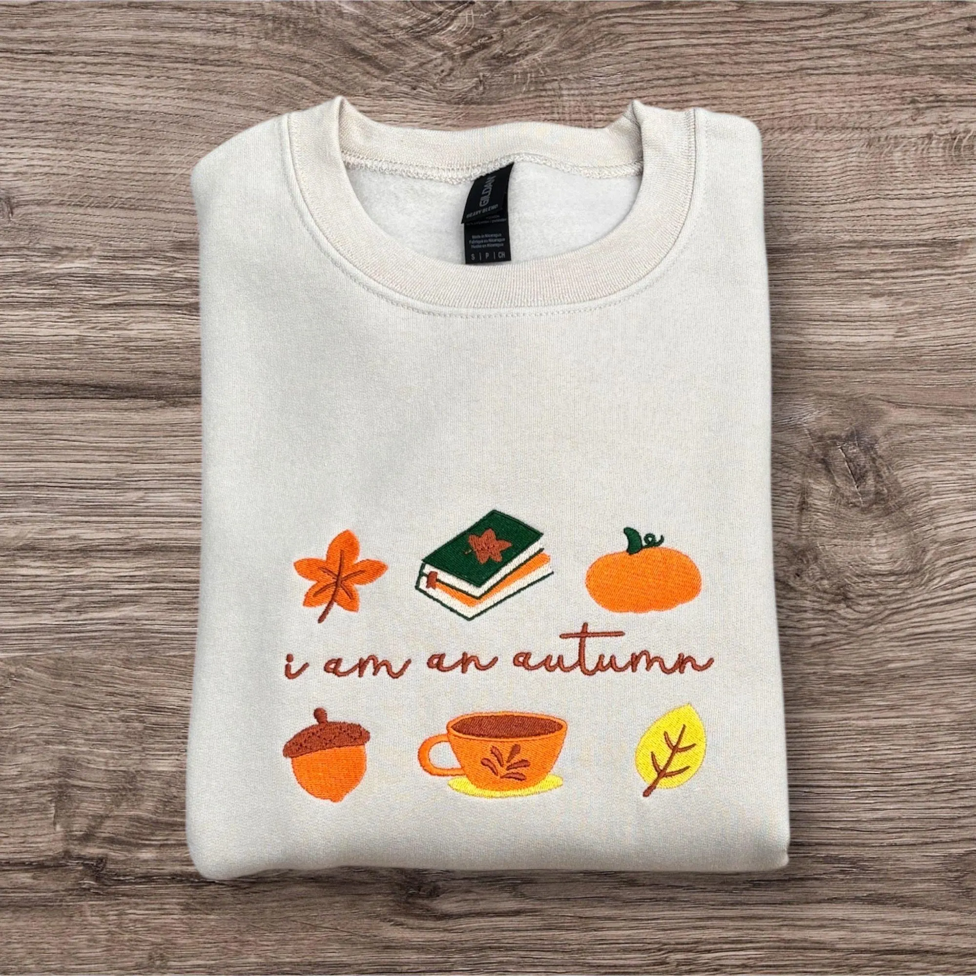 Embroidered "I am an Autumn" Sweatshirt: Cosy Crew Neck Jumper - Image 2