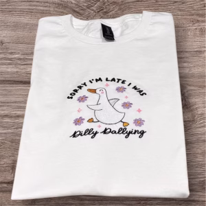 Embroidered Goose Sweatshirt: Funny Animal Jumper, Women's Gift