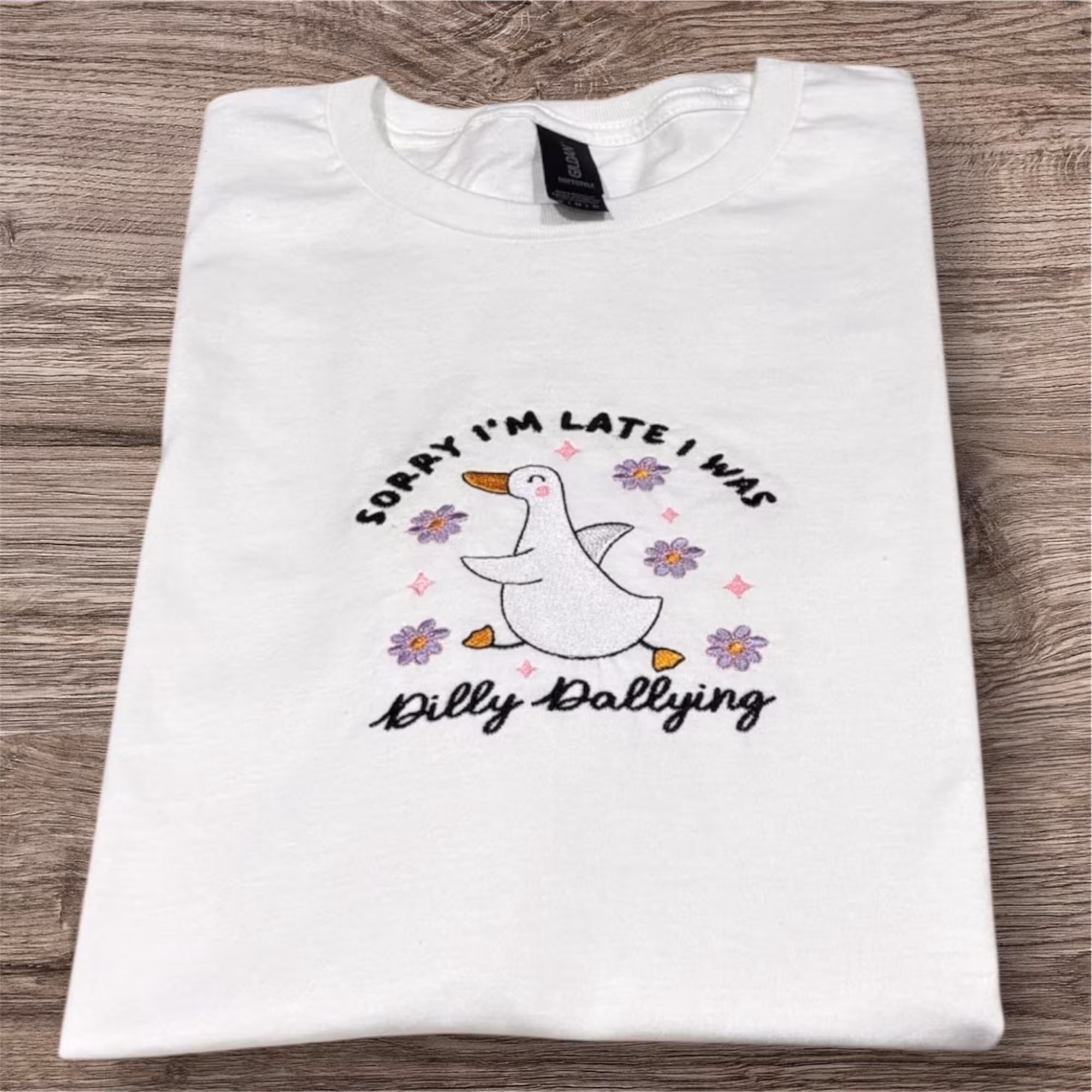 Embroidered Goose Sweatshirt: Funny Animal Jumper, Women's Gift