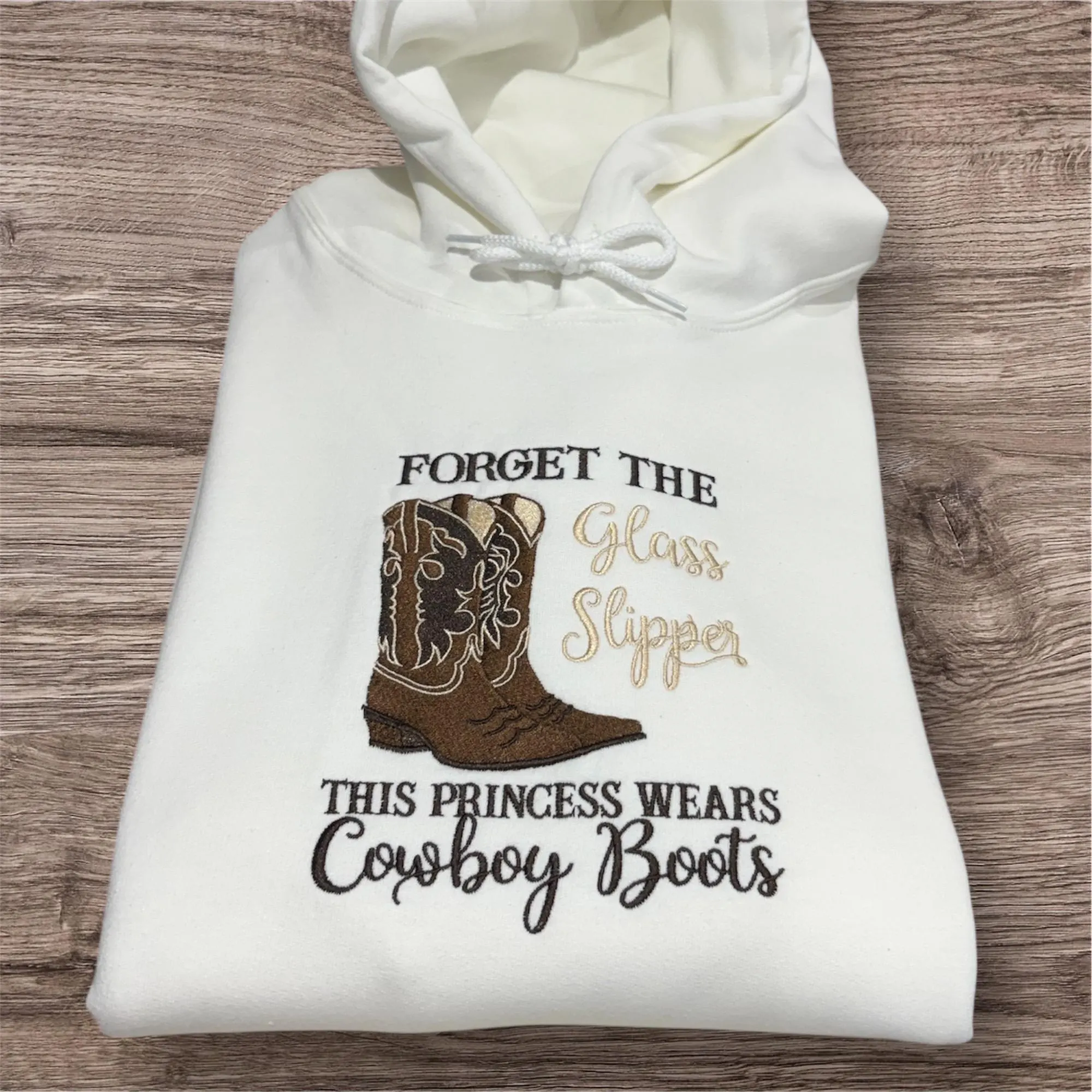 Embroidered Princess Cowboy Boots Sweatshirt: Western Country Clothing - Image 3