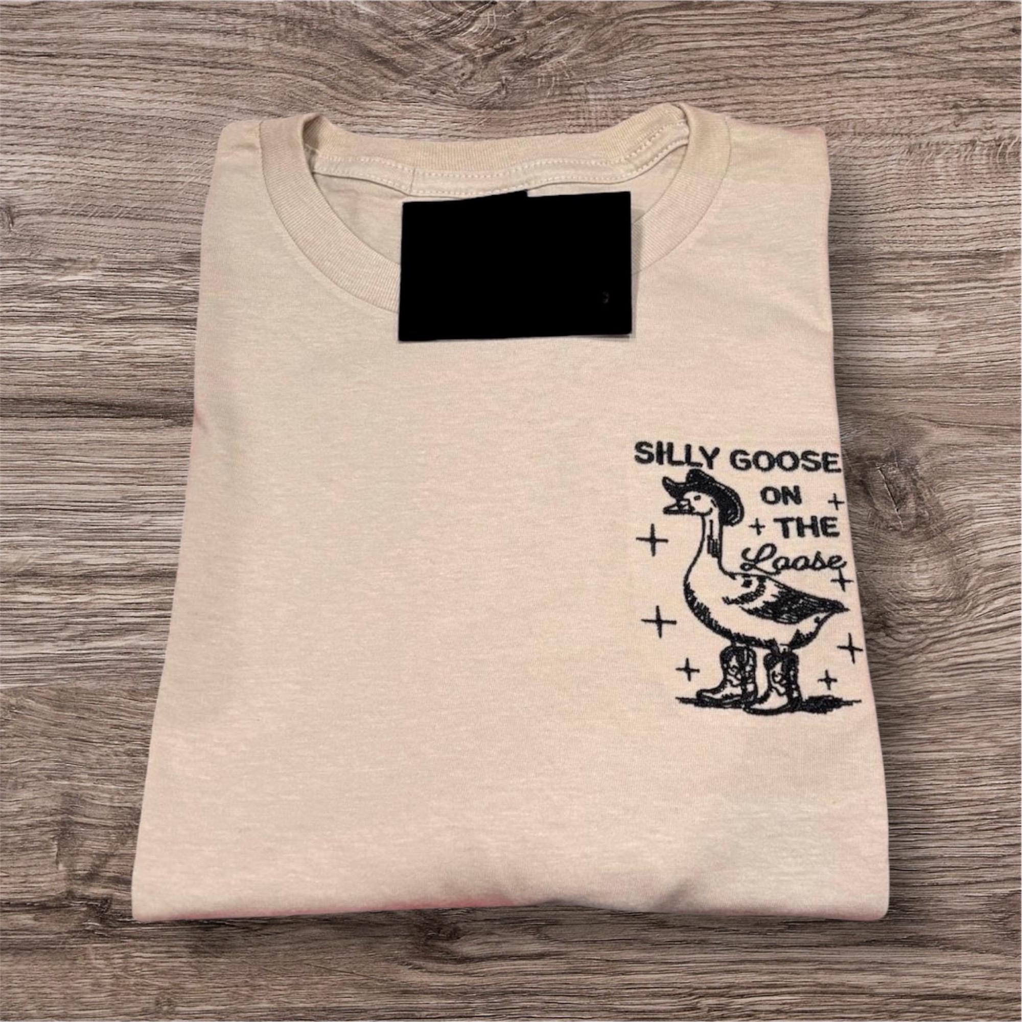 Embroidered Silly Goose T-Shirt: Western Cowgirl Style - Image 2