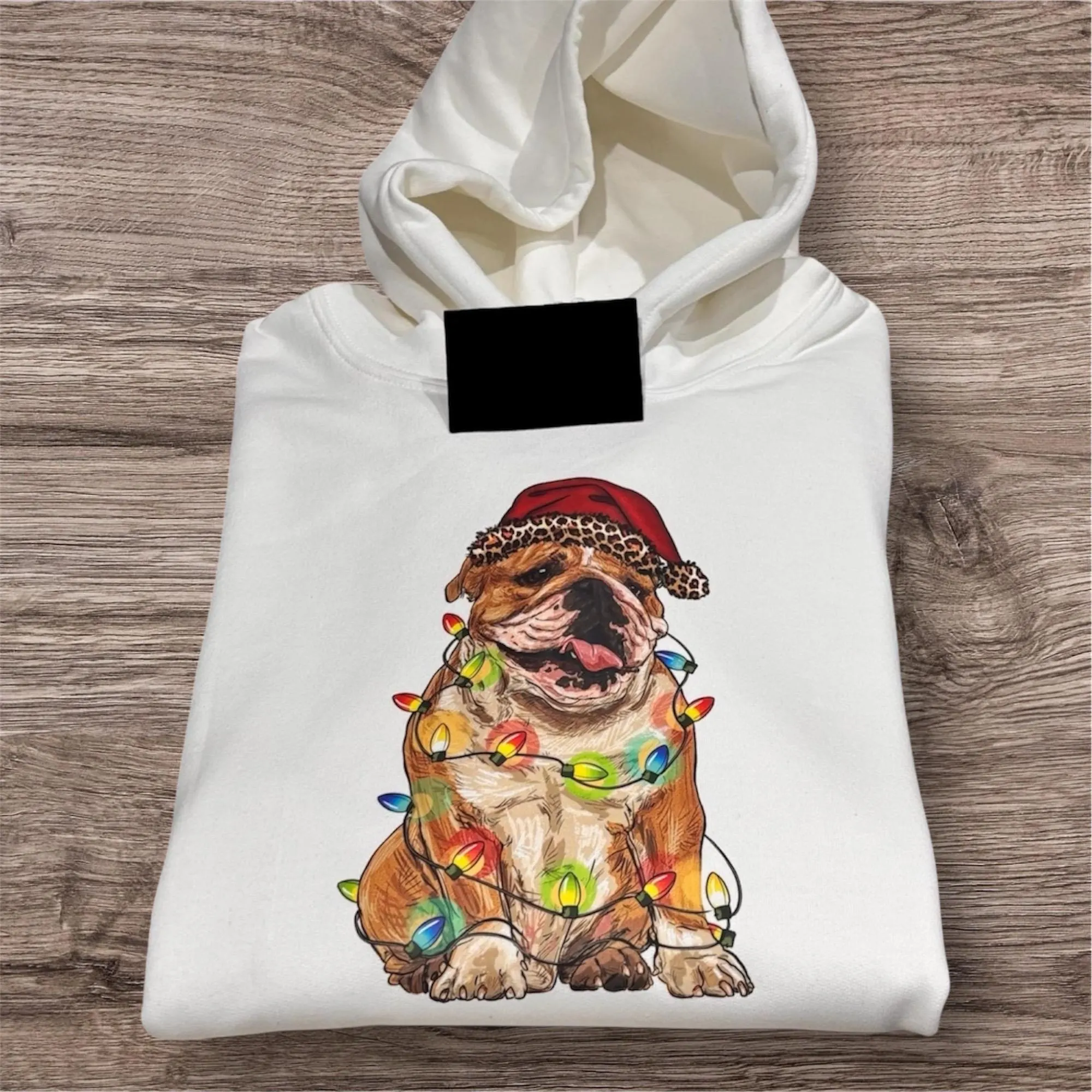 English Bulldog Christmas Shirt: Festive Dog Jumper, Unisex Crew Neck