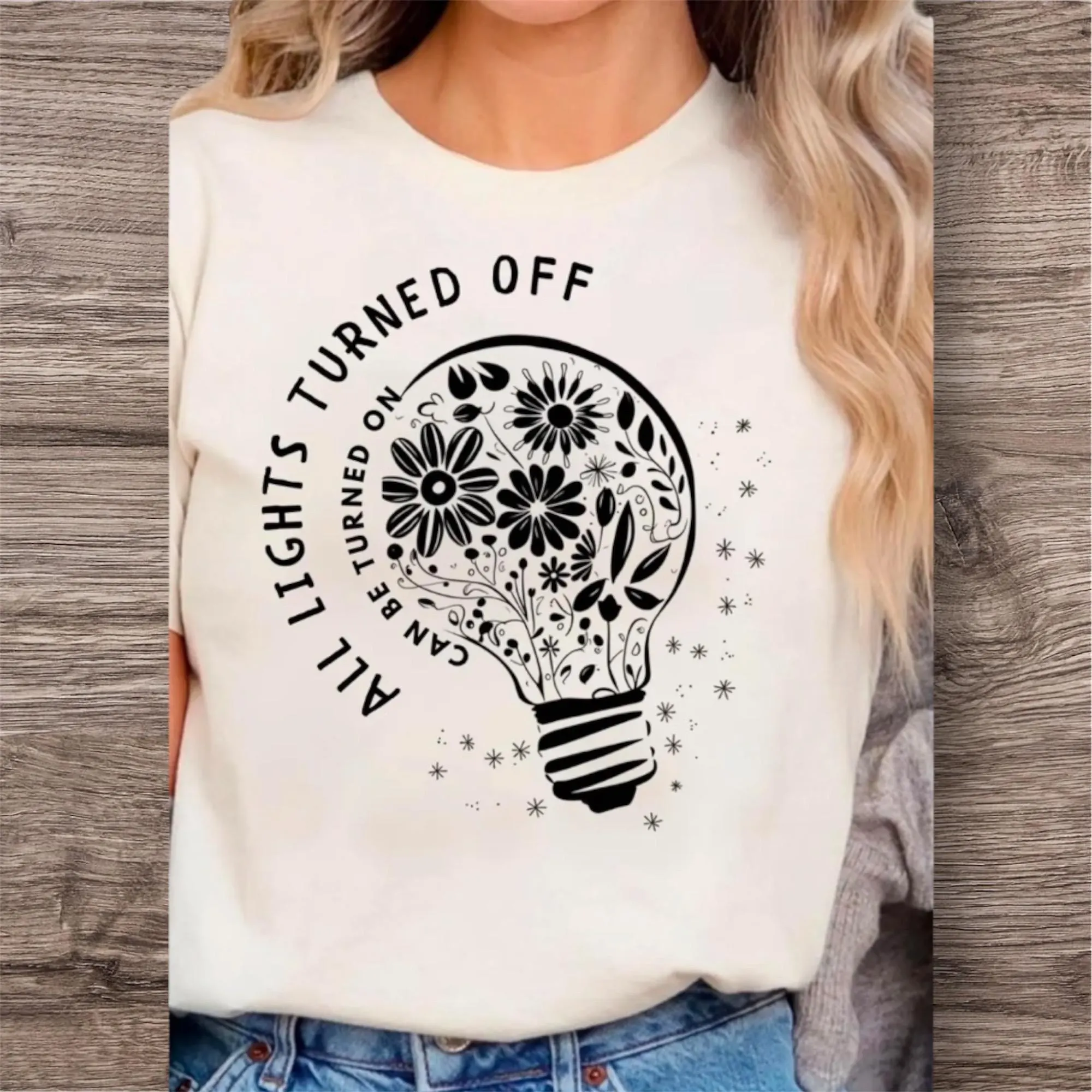Positive Mind Lightbulb Shirt: Mental Health Song Lyric Jumper - Image 2