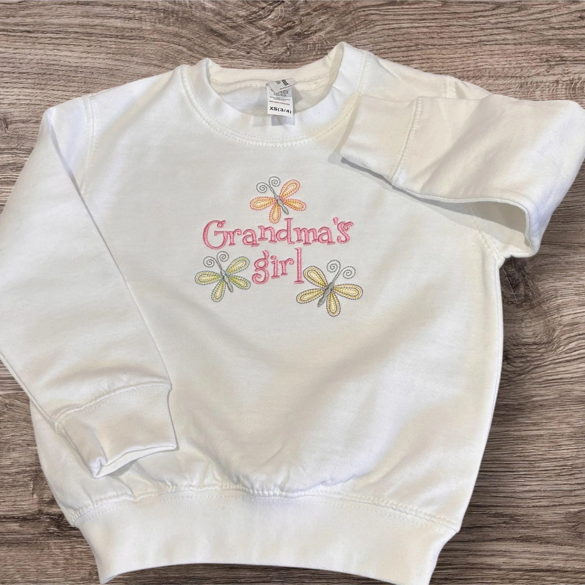 Embroidered "Grandma's Girl" Sweatshirt: Butterfly Toddler Fashion - Image 2