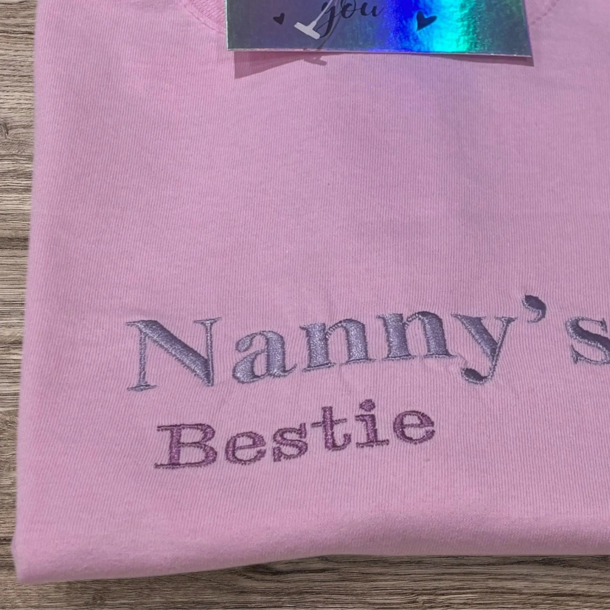 Embroidered "Nanny's Bestie" Children's T-Shirt: Matching Nan & Granddaughter Clothing - Image 3