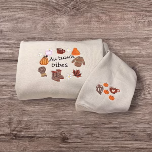 Embroidered Autumn Sweatshirt: Cozy Fall Vibes Jumper