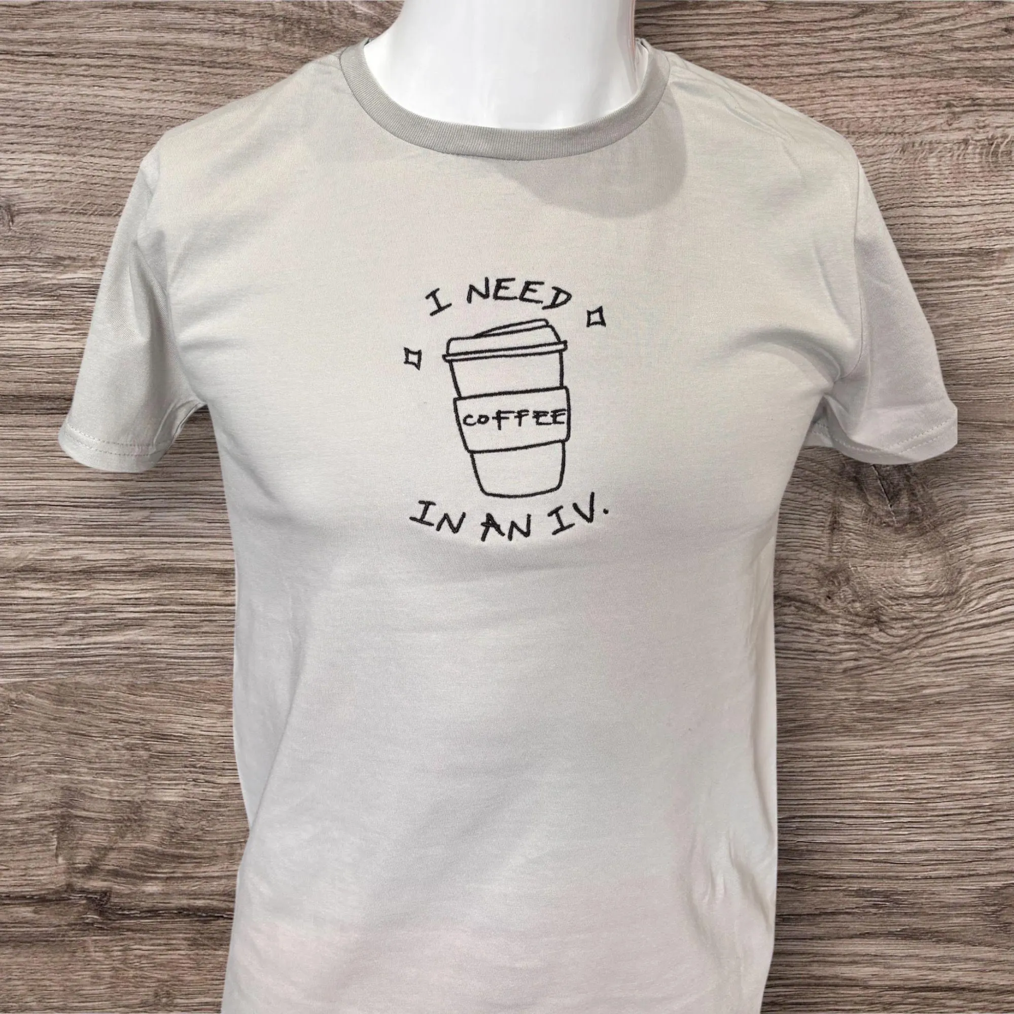 Embroidered "I Need Coffee" Sweatshirt: Funny Coffee Lover Gift - Image 2