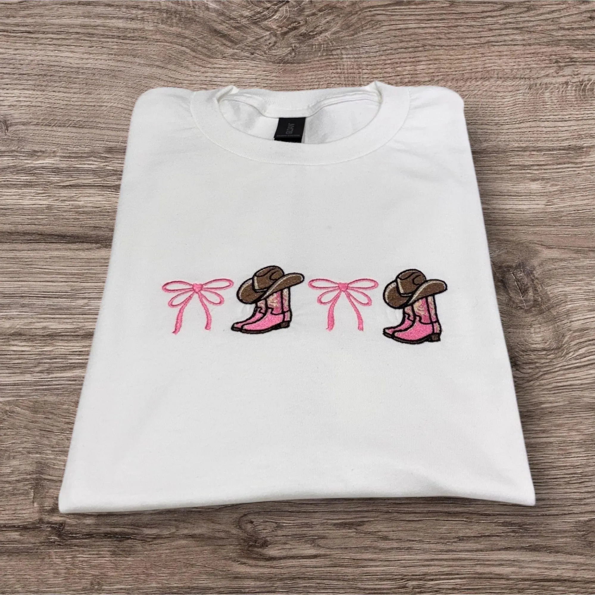 Embroidered Cowboy Boots Sweatshirt: Western Cowgirl Style