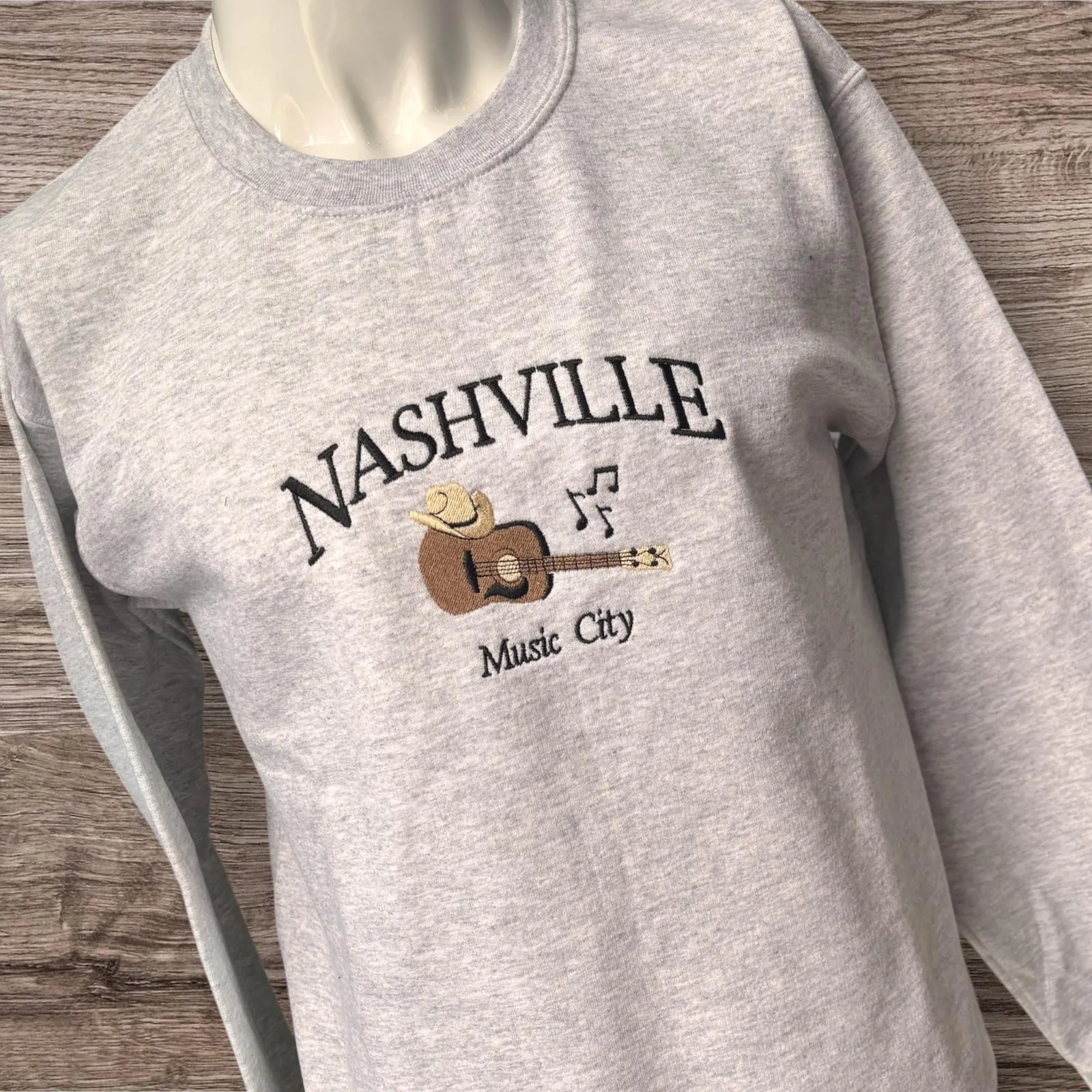 Embroidered country Nashville music city sweatshirt or hoodie. Country clothing, cowboy, western vibes. - Image 4