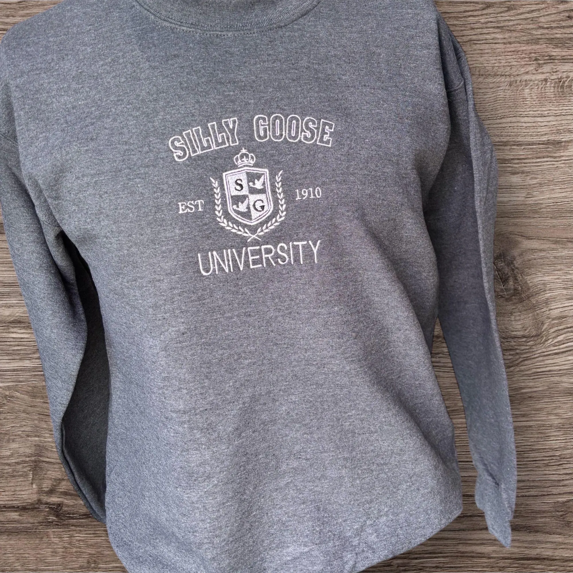 Embroidered Silly Goose University Sweatshirt or Hoodie - Image 2