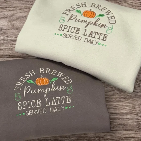 Embroidered Pumpkin Spice Latte Sweatshirt: Autumn Fashion Jumper - Image 4