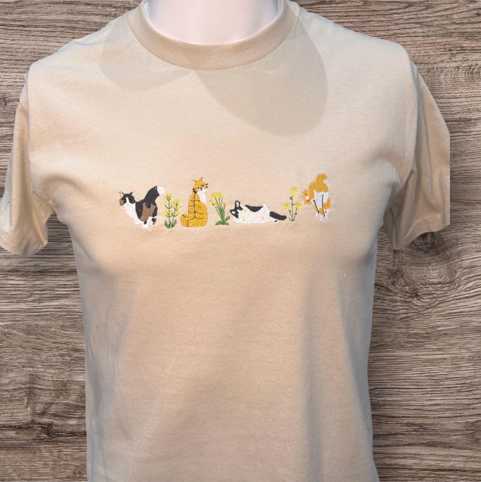 Embroidered cute cat sweatshirt or hoodie. Kitten clothing, animal clothes, gift for cat lovers, pussy cat hoodie. - Image 2