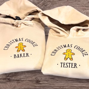 Embroidered Gingerbread Christmas Cookie Maker Sweatshirt: Matching Child's Taster Sweater
