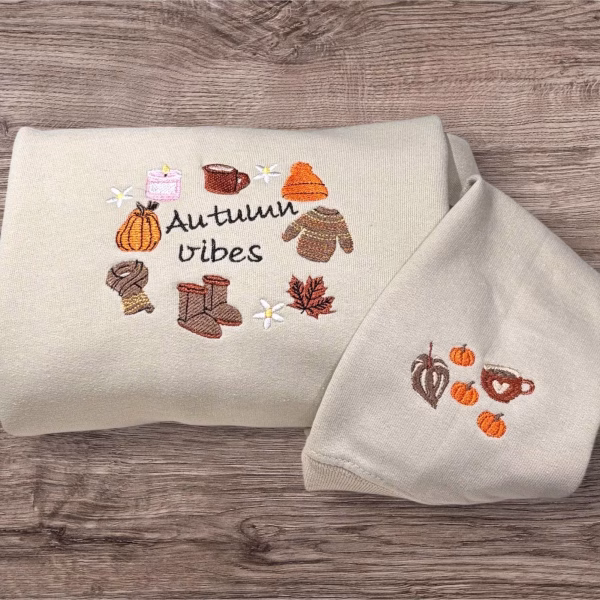 Embroidered Autumn Sweatshirt: Cozy Fall Vibes Jumper - Image 2