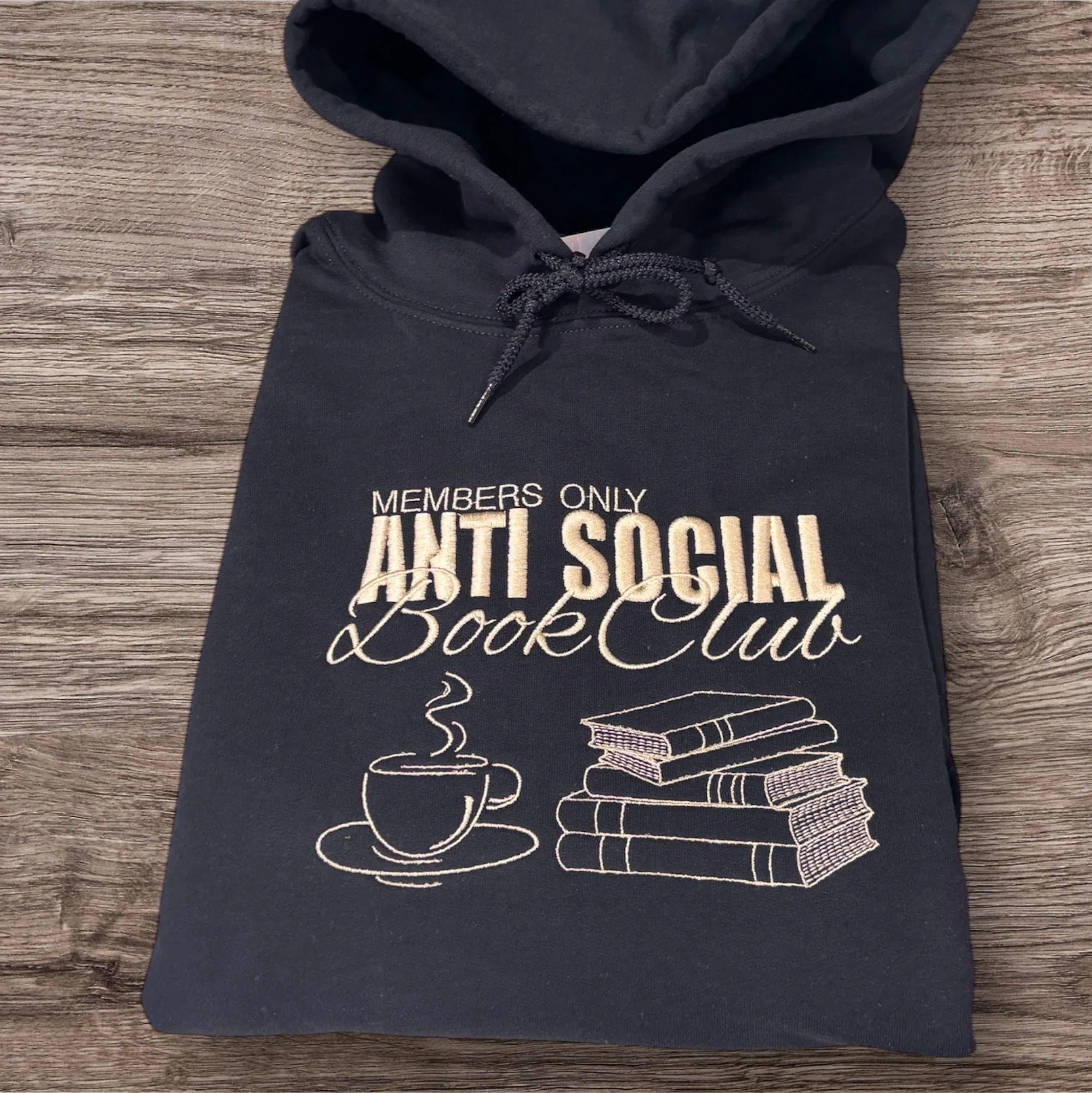 Embroidered Anti Social Book Club Sweatshirt: Cozy Bookworm Jumper - Image 2