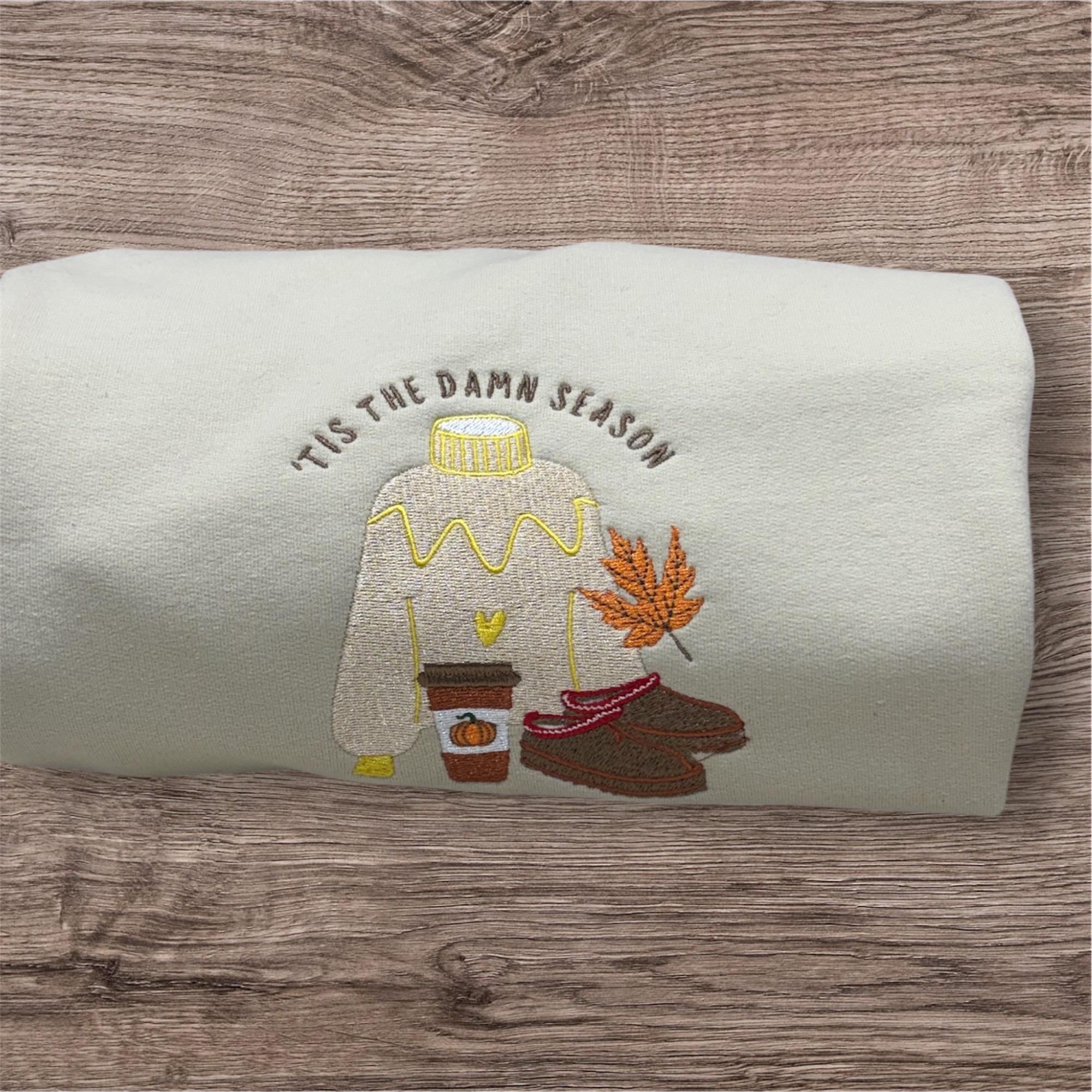 Embroidered "Tis the Damn Season" Sweatshirt: Cosy Autumn Jumper - Image 4