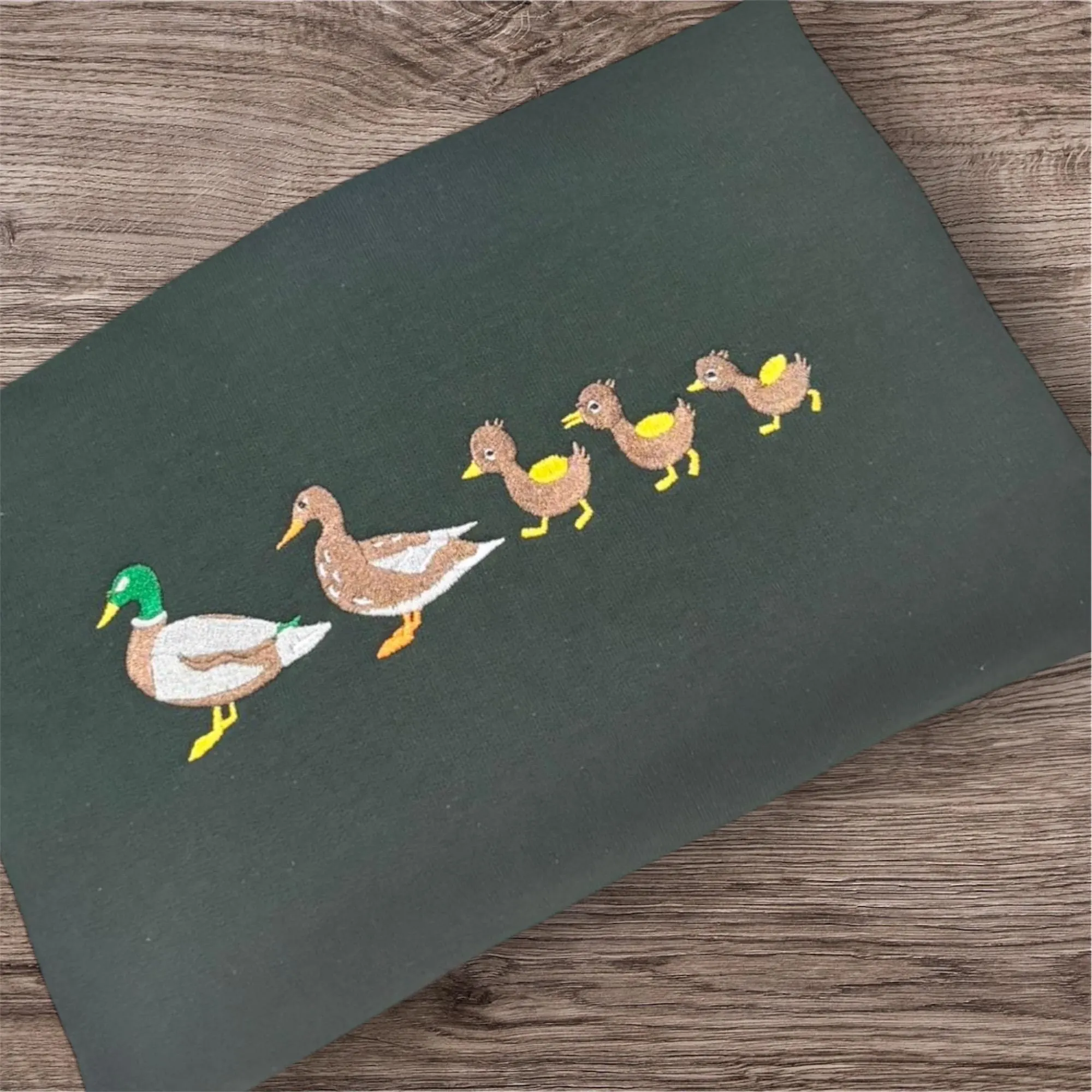 Embroidered Duck Sweatshirt: Mallard Family Crewneck, Bird Lover Gift - Image 3