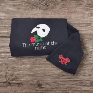 Embroidered 'Music of the Night' Sweatshirt: Phantom opera