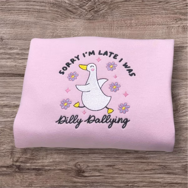 Embroidered Goose Sweatshirt: Funny Animal Jumper, Women's Gift - Image 3
