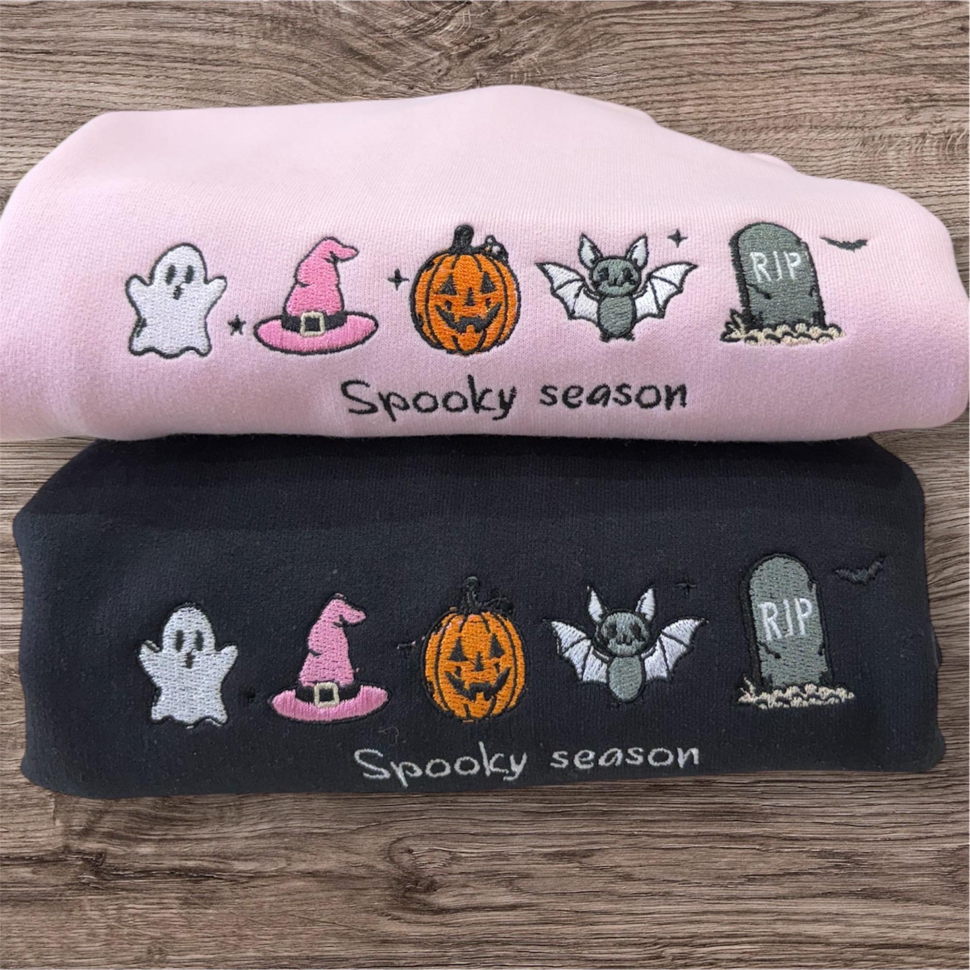 Embroidered Halloween Icon Sweatshirt or Hoodie: Optional Sleeve Detail (Copy) - Image 2