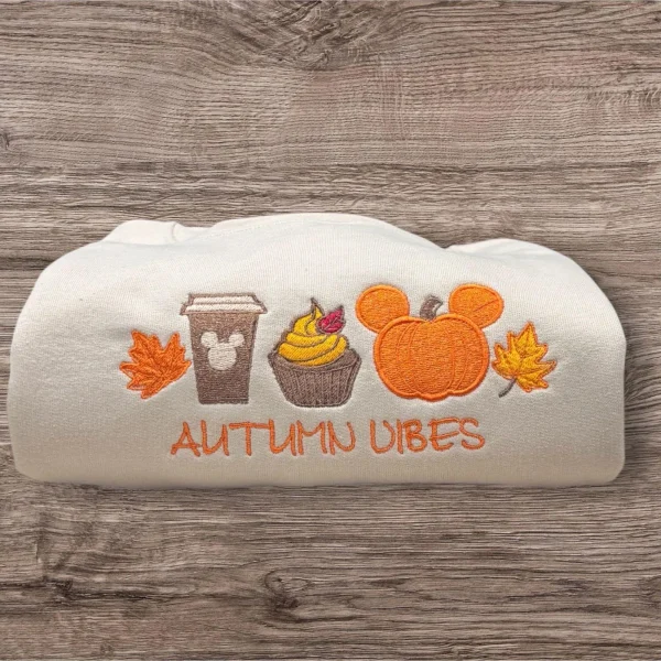 Embroidered Autumn Vibes Sweatshirt: Cozy Fall Season Jumper - Image 2