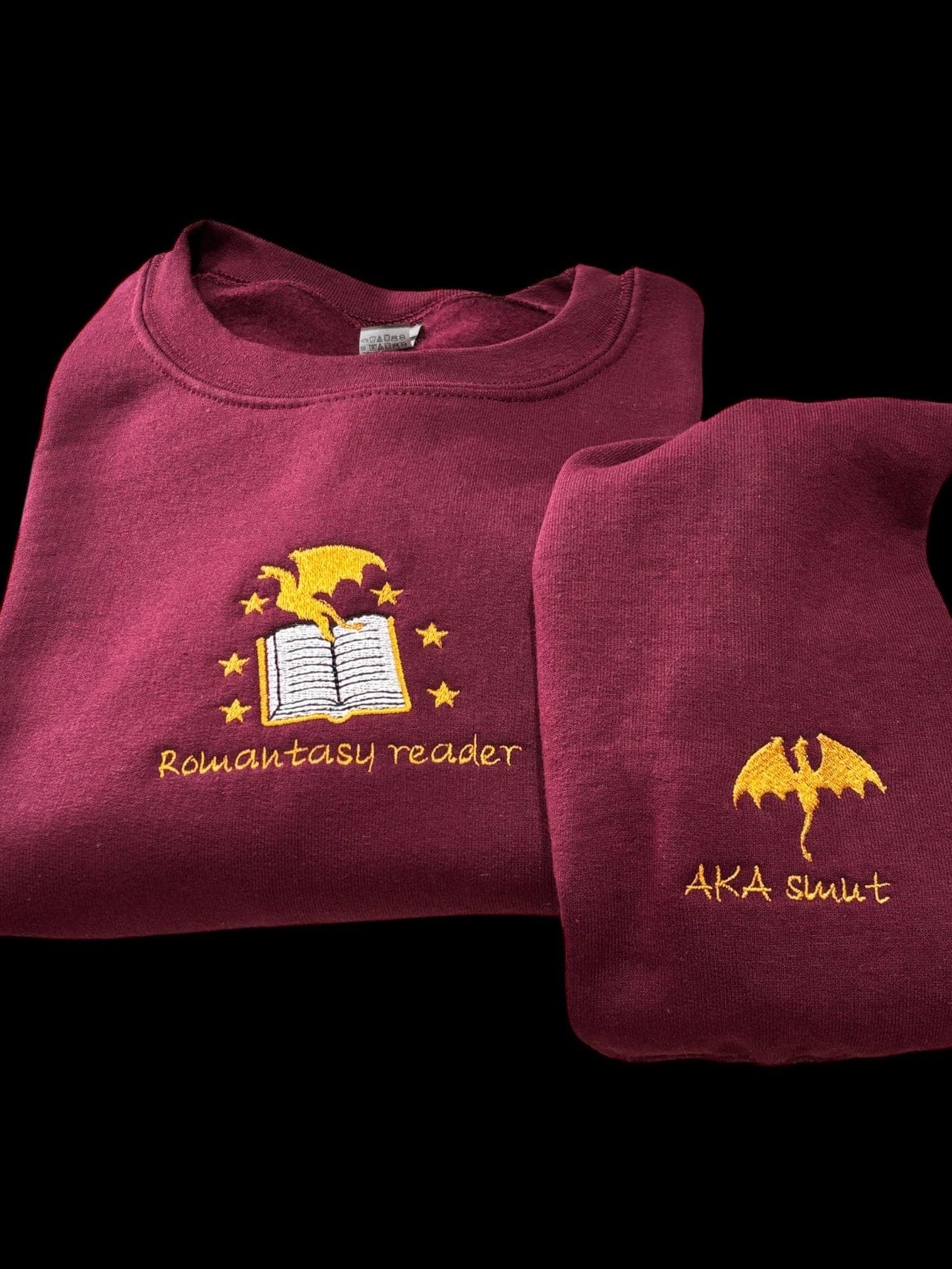Embroidered Romantasy Reader Sweatshirt: Dragon Book Hoodie - Image 2