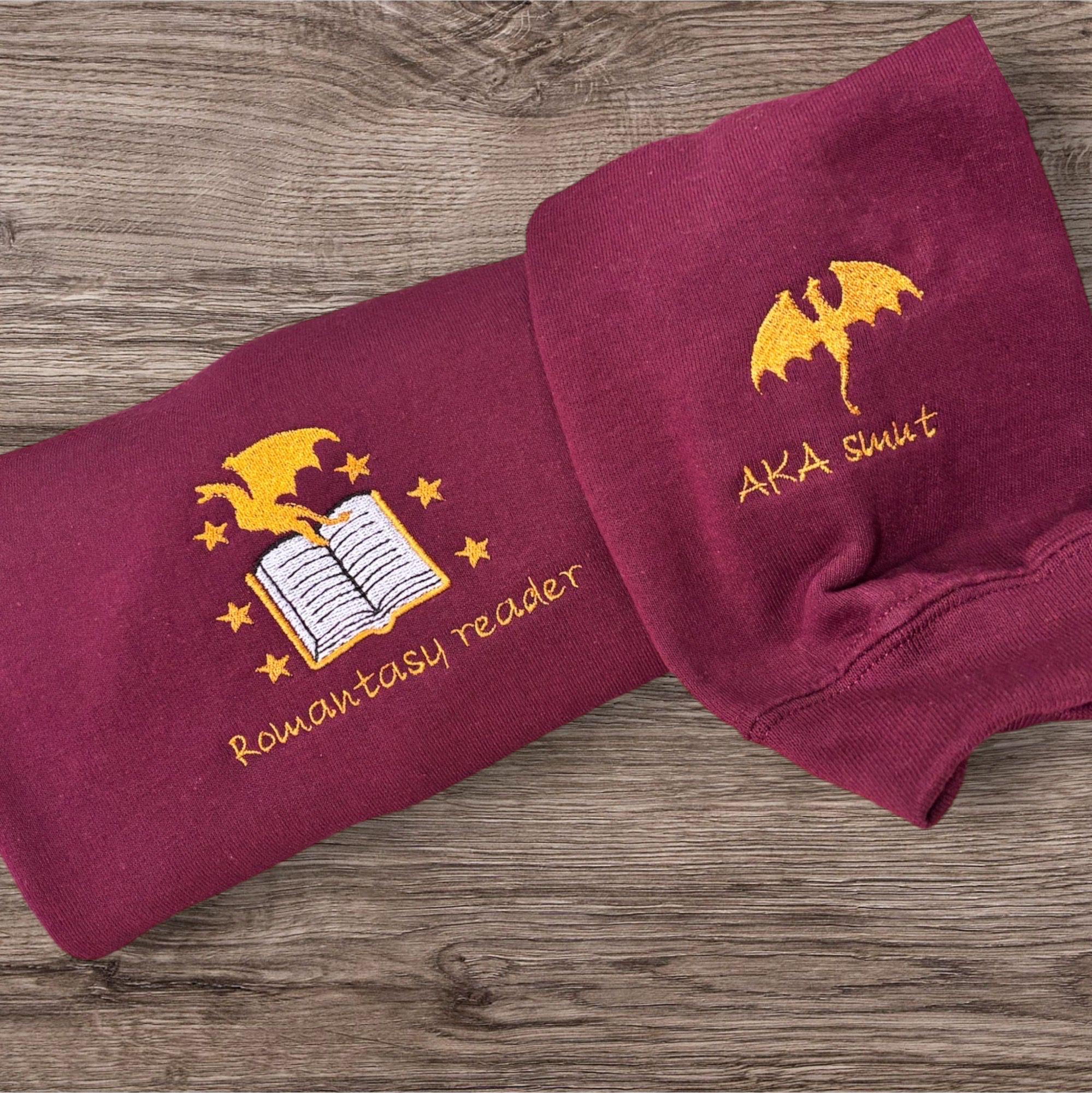 Embroidered Romantasy Reader Sweatshirt: Dragon Book Hoodie