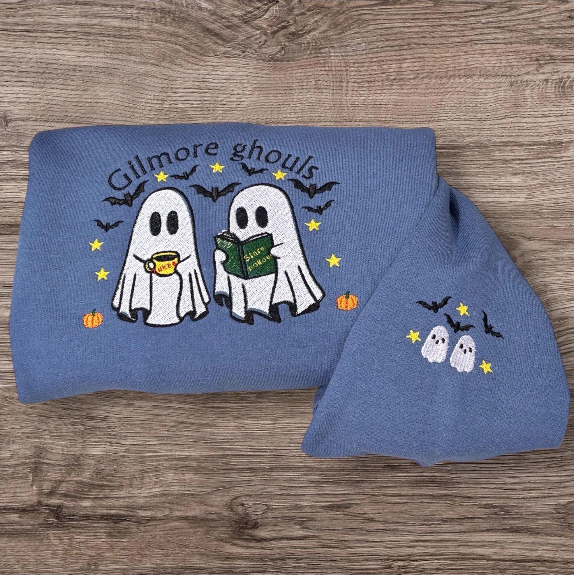 Gilmore Ghouls Embroidered Sweatshirt: Stars Hollow Halloween Jumper - Image 3