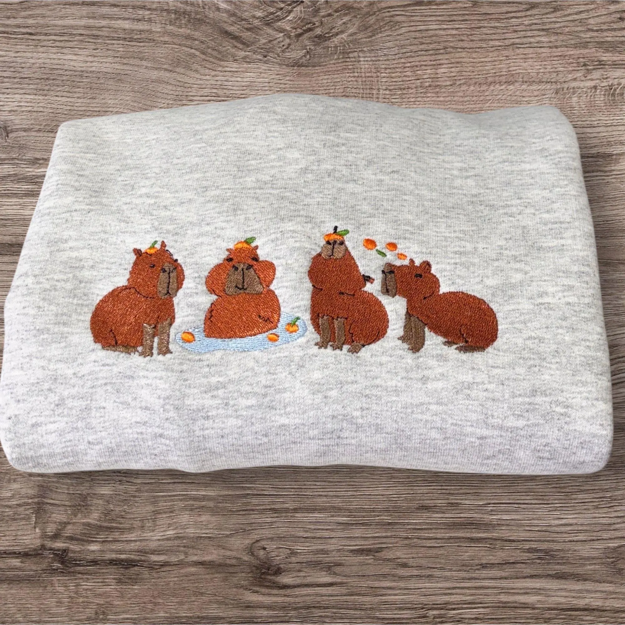 Embroidered Capybara Sweatshirt: Funny Rodent Top, Animal Lover Gift - Image 7
