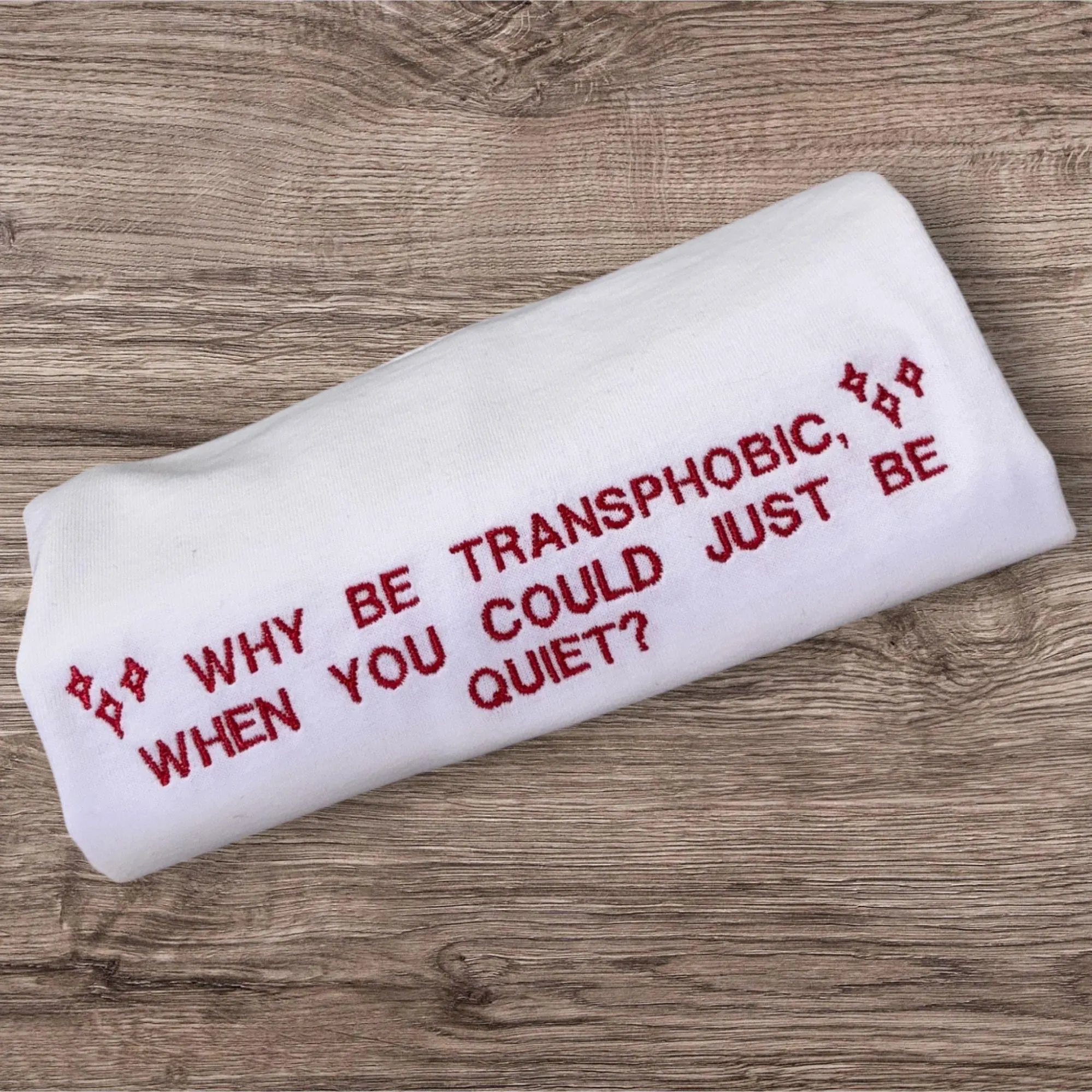 Why Be Transphobic T-Shirt: Activist Slogan, Unisex Fit - Image 2