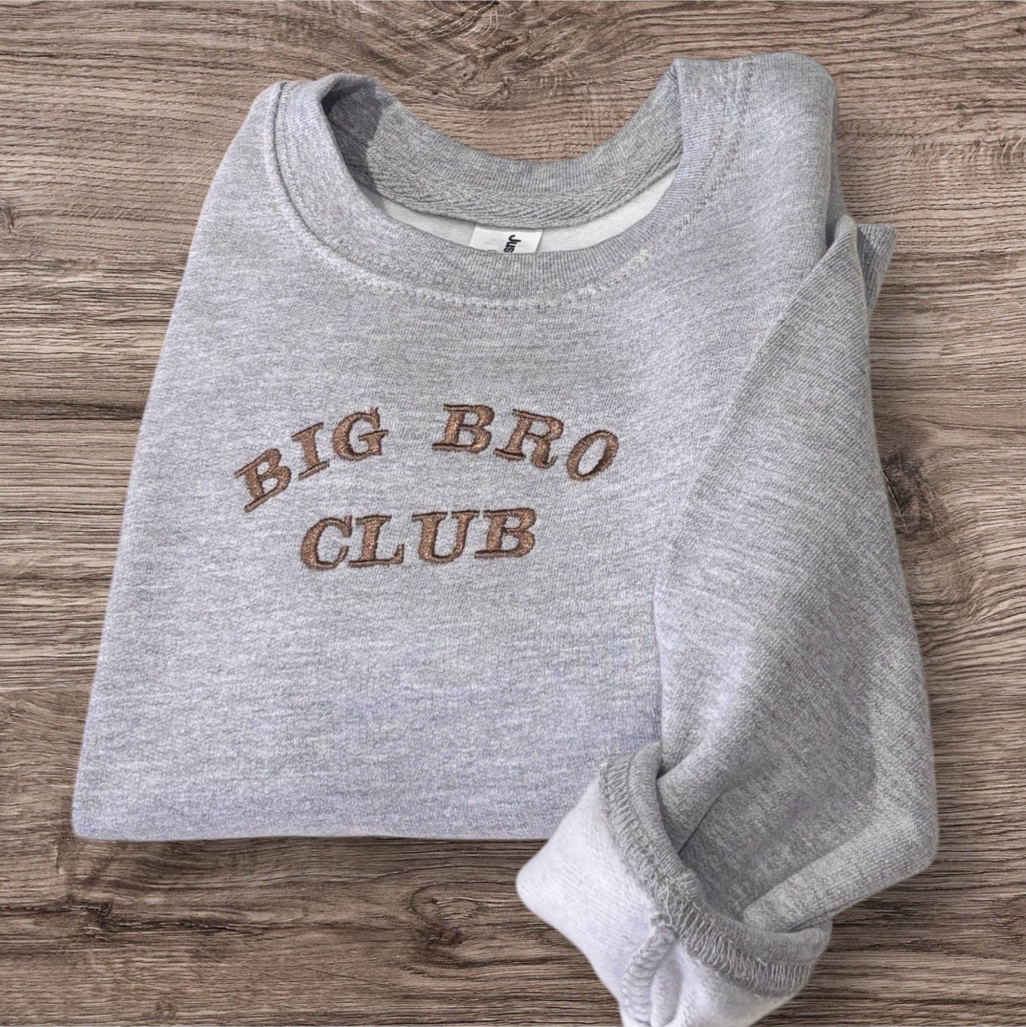 Big Bro Club Embroidered Sweatshirt: Sibling Announcement Gift