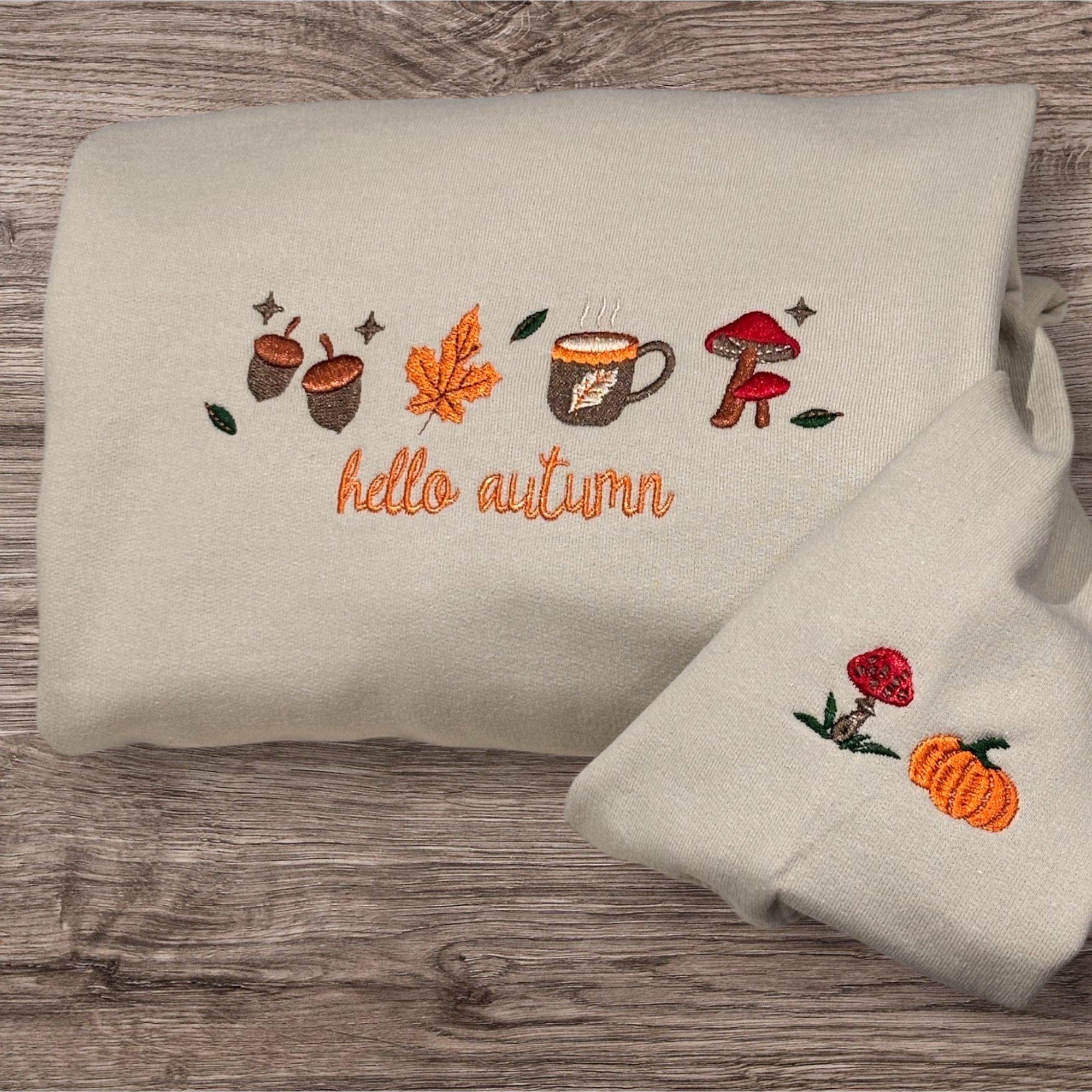 Embroidered Hello Autumn Sweatshirt: Ladies Fall Fashion - Image 2