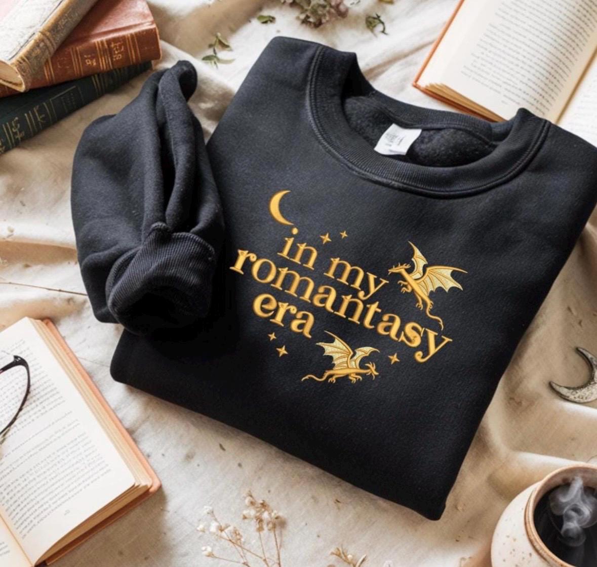 Embroidered Romantasy Era Sweatshirt: Book Lover Dragon Jumper - Image 2