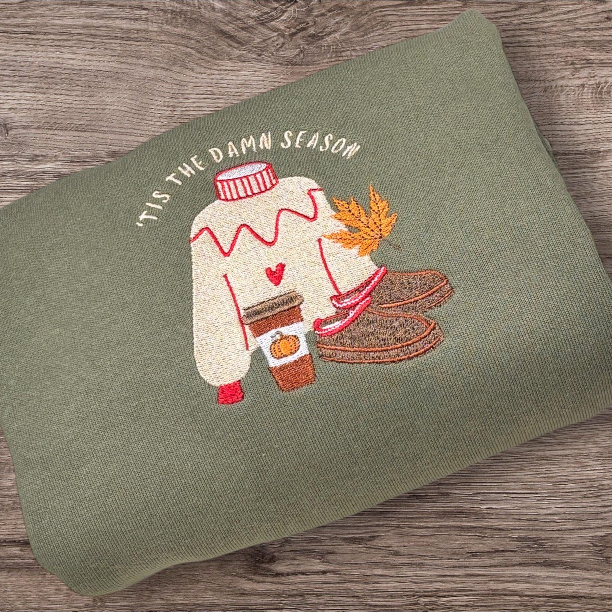 Embroidered "Tis the Damn Season" Sweatshirt: Cosy Autumn Jumper - Image 3