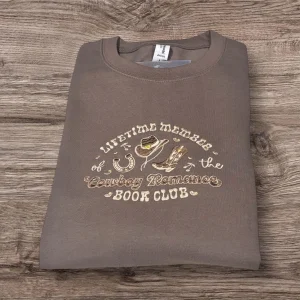 Cowboy Romance Book Club Embroidered Sweatshirt or Hoodie: Western Style