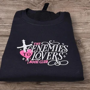 Enemies to Lovers, embroidered readers jumper,reading hoodie,book gift,Book sweatshirt,romance book lovers,bookish,readers Hoodie,book worm