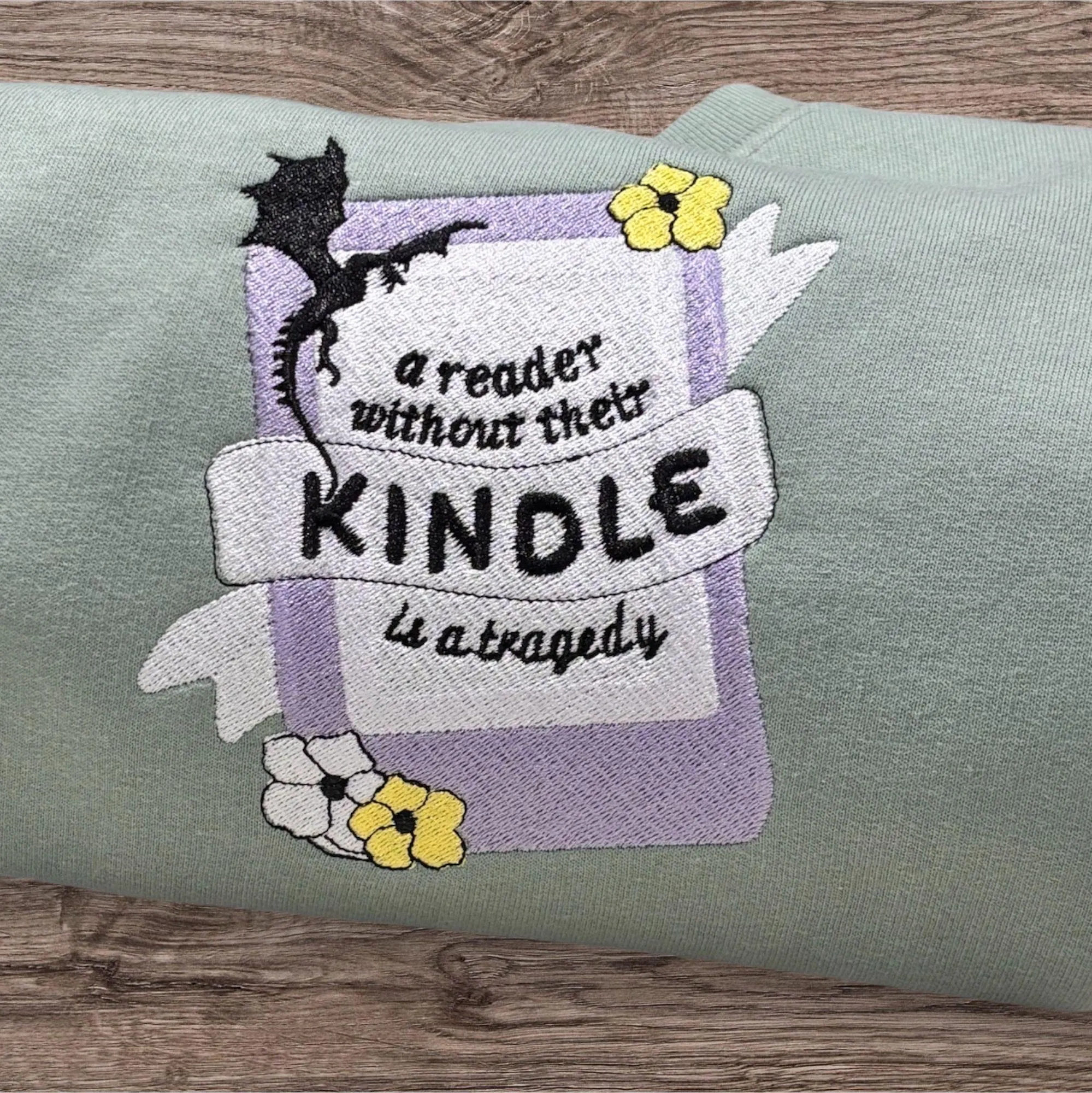 Embroidered Kindle Sweatshirt: Dragon Romantasy Book Club Pullover - Image 2