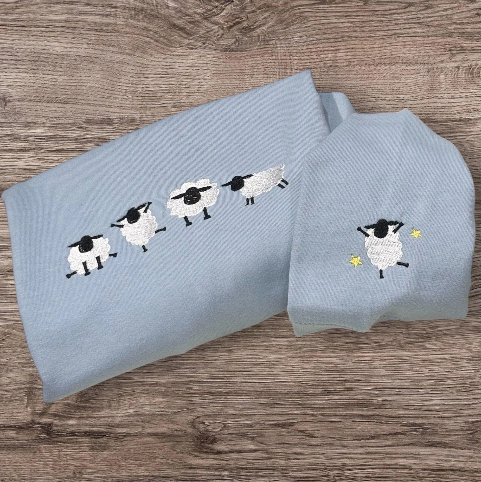 Embroidered Sheep Sweatshirt: Animal Lover Lamb Crew Neck - Image 2