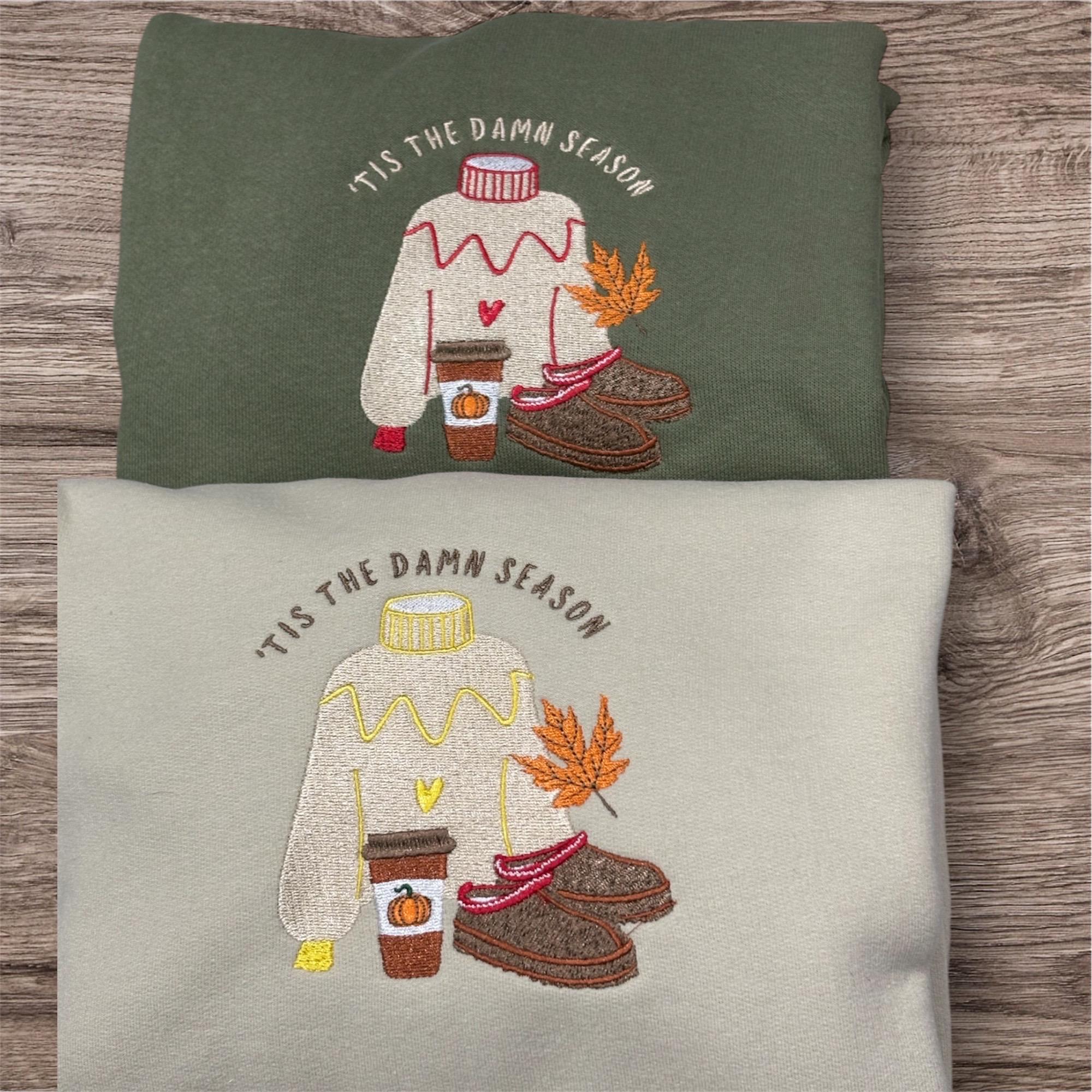 Embroidered "Tis the Damn Season" Sweatshirt: Cosy Autumn Jumper - Image 2
