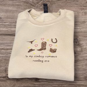 Embroidered Cowboy Romance Sweatshirt: Western Bookworm Style