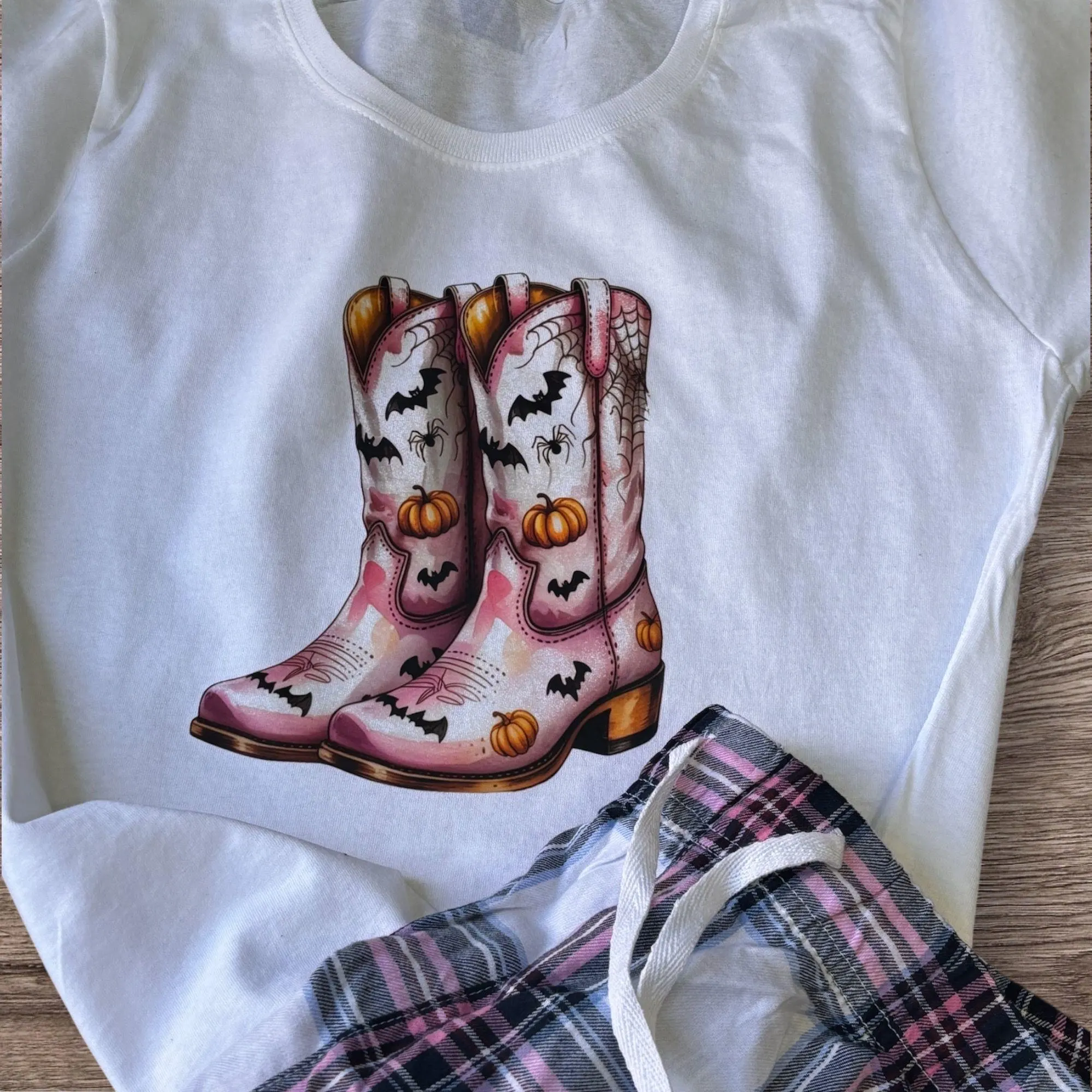 Halloween Cowboy Boots Pajama Set: Women's Western Sleepwear - Image 2