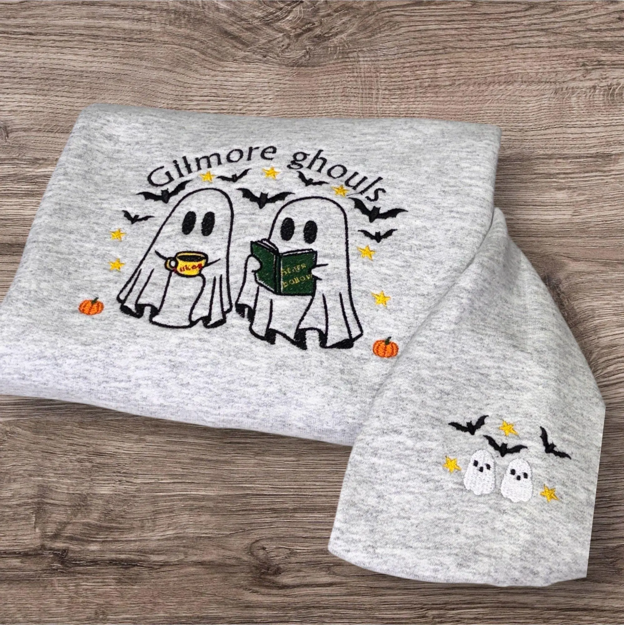 Gilmore Ghouls Embroidered Sweatshirt: Stars Hollow Halloween Jumper - Image 2