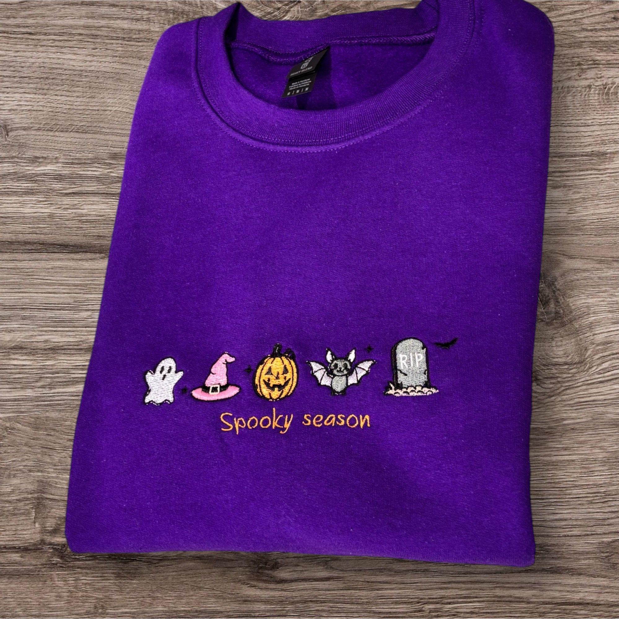 Embroidered Halloween Icon Sweatshirt or Hoodie: Optional Sleeve Detail (Copy) - Image 5