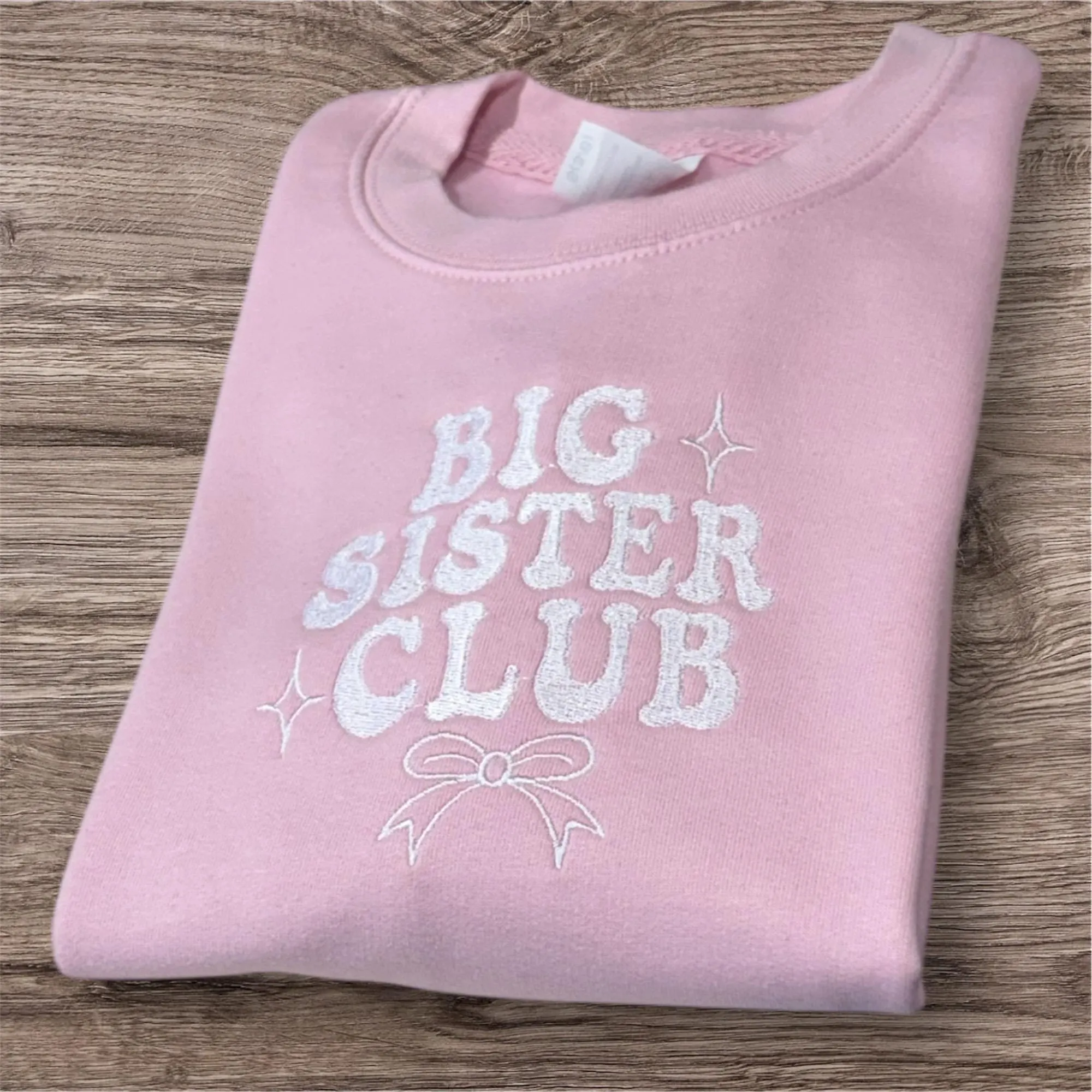 Big Sister Club Embroidered Sweatshirt: Sibling Announcement Gift