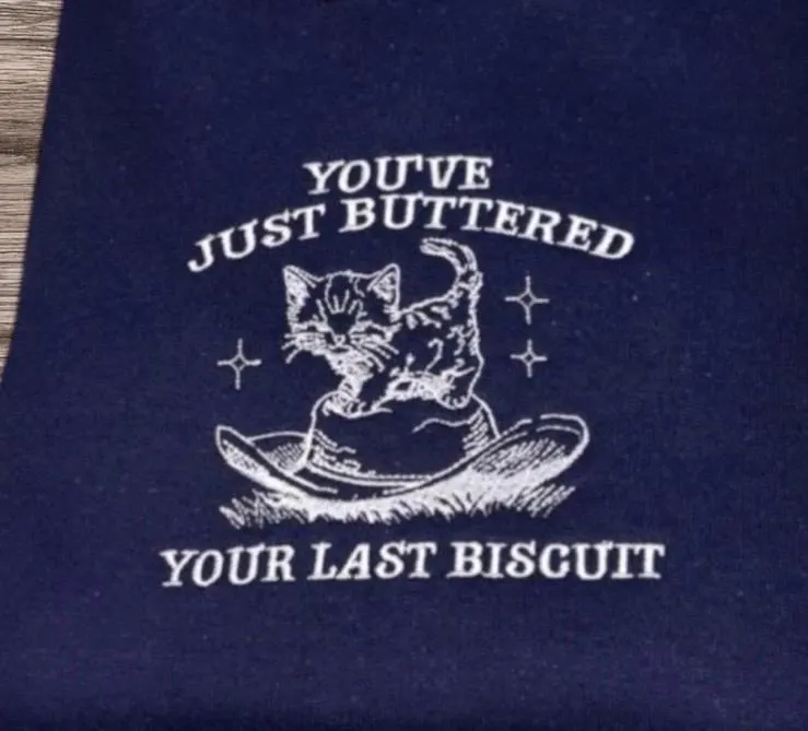 Embroidered Cat Cowboy Sweatshirt: Funny Countrycore Pullover - Image 2