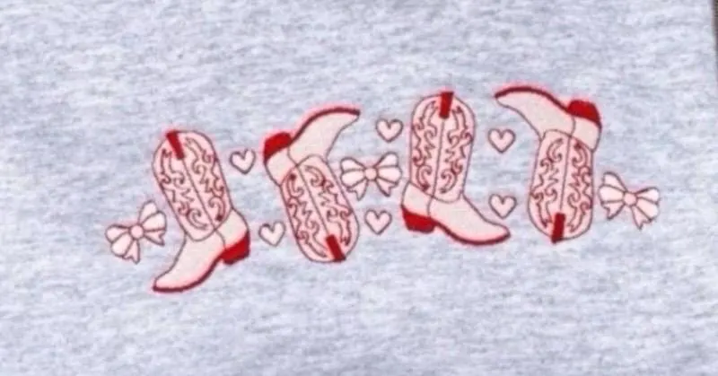Embroidered Cowboy Boots Sweatshirt: Country Music Westernwear - Image 3