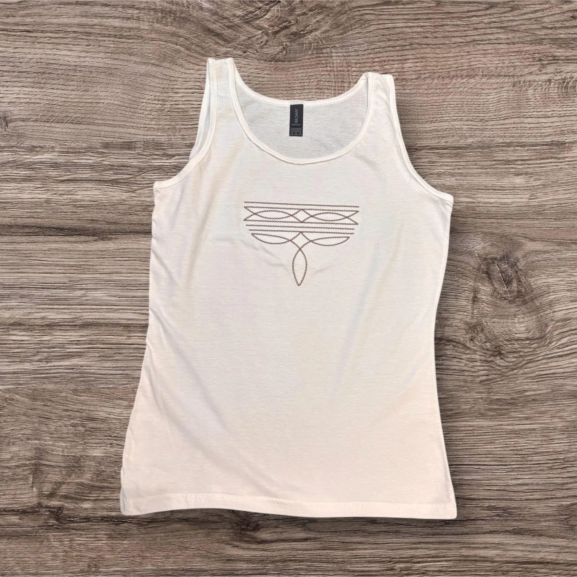 Embroidered Cowboy Boot Vest Top: Women's Cowgirl Fashion