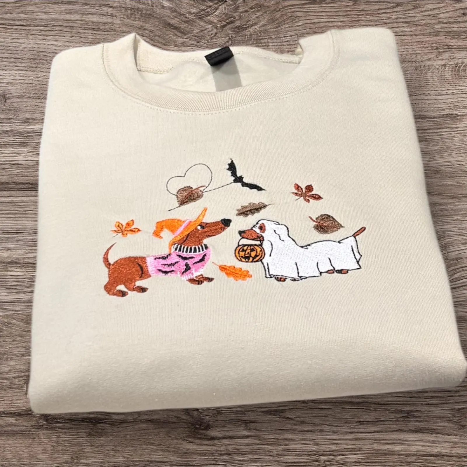 Halloween Dacshund Dogs Embroidered Sweatshirt Or Hoodie. - Image 2